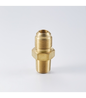 HEX. LONG NIPPLE (BRASS : ½" MNPT x ¼" MNPT X 4" LG.