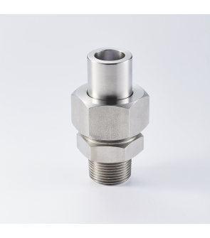 MALE LONG UNION COUPLING (SS304)  :  1" NBBW x 1" NPT TAPER SS304 NIPPLE AND NUT